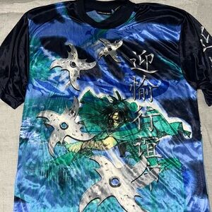 vintage no boundaries Japanese T shirt Men’s Size L Y2K Anime all Over Print